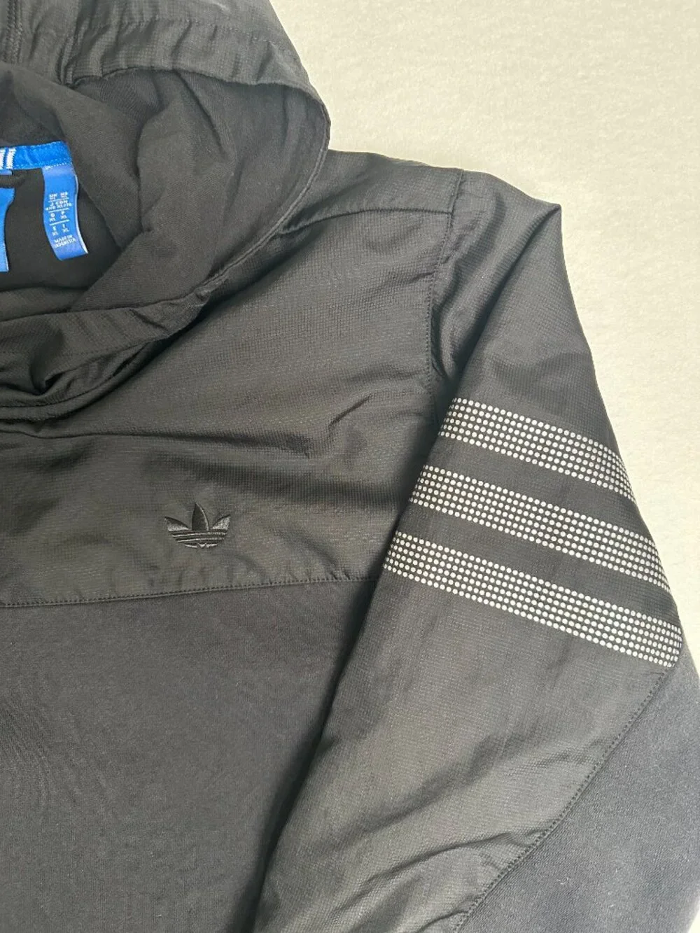 Adidas Originals Asymmetrical Zip Hooded Streetwear Jacket Black - XL